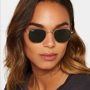 Ray-ban hexagonal polarized Sunglasses Size M 51-21 Brand New never used